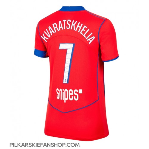 Koszulka piłkarska Paris Saint-Germain Khvicha Kvaratskhelia #7 Strój Trzeci dla kobiety 2025-26 tanio Krótki Rękaw Koszulka piłkarska Paris Saint-Germain Khvicha Kvaratskhelia #7 Strój Trzeci dla kobiety 2025-26 tanio Krótki Rękaw